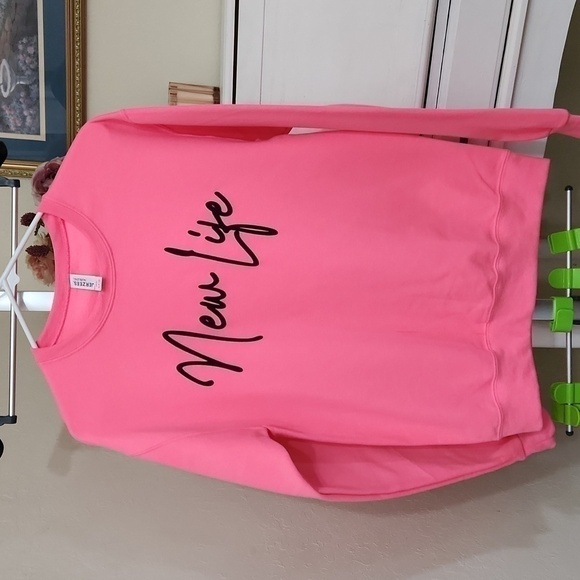 New Oversized Grafic Sweater New Life Blokecore Y2k Pink Size Small Blokecore - Picture 1 of 5